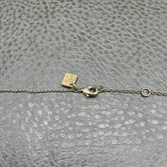 Banana Republic Arrow Necklace Gold Tone Dainty Bar Pave Crystal Pendant Womens - Picture 6 of 8